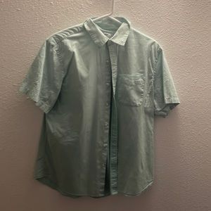 mf navy turquoise button down